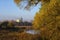 Old churches  at  sunrise in Dunilovo