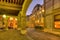 Old city arch and street in Geneva, Switzerland, HDR