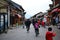 Old city of Dali, Yunnan, China - views of the street and parks, temples, traditional chinese architecture and life