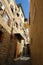 Old city downtown ancient streets perspective view in Saida, Lebanon