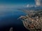 Old city harbor area in Corsica France