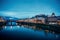 Old city with Hohensalzburg castle and Salzach River Salzburg evening