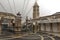 Old City of Jerusalem - Christian Quarter, empty street and square in the morning in rainy weather.  Israel