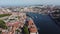 The Old City Of Porto In Portugal, Europe, 4K Aerial Skyline Drone View, Sunset 20 august 2023