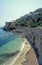 Old city walls and sea in Alanya resort in Turkey