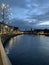 Old city of Zurich with Christmas decorations and illuminations on the left bank of Limmat River