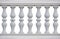 Old classic concrete italian balustrade - seamless pattern concept image on white backgroud for easy selection useful for