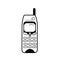 Old Classic Vintage Cellphone or Mobile Phone Front View Retro Black and White Style