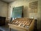 An old classroom with blackboard and boards with old script