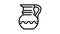 old clay crockery line icon animation