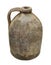 Old clay pottery jug isolated.