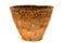 Old clay vase from the Neolithic period, isolated. The oldest pottery in the world belongs to the Osipov culture. Discovered by