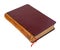 Old closed brown book with red bookmark