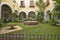 Old Colonial hotel restaurant square with fountain in village of Valladolid, in Yucatan Peninsula, Mexico