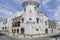 Old colonial white building type palace with panoramic view, with a beautiful blue sky