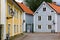 Old Colorful buildings. Vadstena. Sweden