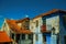 Old colorful houses with worn plaster