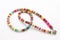 Old Colorful Jewelery Beads Natural Home Made Necklace on White Background