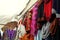 Old colorful market in the city center of Pisac, Peru