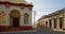 Old colorful street at sunset in Camaguey in Cuba