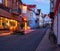 Old colorful street in twilight, Sonderborg, Southern Denmark