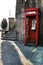 Old and colorful telephone box in Porto