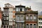 Old colorful tiled facades in Porto city