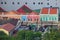 Old colourful buildings at Madras Lane Wet Market & hawker food stalls in Petaling Street area, Chinatown, Kuala Lumpur, Malaysia