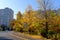 Old concrete apartment blocks in Prague