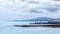 Old Concrete pier, breakwater in the sea