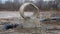 Old concrete ring construction on a vacant lot