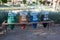 Old containers for recycling waste sorting