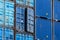 Old Containers wall in Cargo container yard