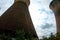 Old cooling towers of closed nuclear power plant