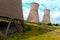 Old cooling towers of closed nuclear power plant