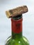 Old cork on a bottle of vintage wine