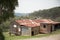 Old corrugated rusty shed made from hardwood