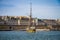 Old corsair ship in the port of Saint-Malo, Brittany, France