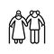 Old couple icon. Simple line, outline vector elements of nursing home icons for ui and ux, website or mobile application