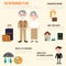 Old couple people in retirement plan infographics elements.illustrator EPS10.