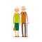 Old couple. Two aged people stand. Elderly man and woman stand t