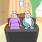 Old Couple Watching TV Senior Man and Woman Sitting On Sofa Home