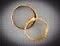 old couple wedding ring gold color isolated on abstract circle pattern background