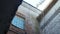 The Old Courtyard.Horizontal camera movement,the building is old,old weathered walls,fallen plaster,bricks,box,1080p,Full HD,slide