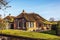 Old cozy house with thatched roof in Giethoorn, Netherlands