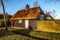 Old cozy house with thatched roof in Giethoorn, Netherlands