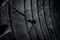 Old cracked rubber tire texture background