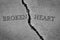 Old Cracked Sidewalk Cement Broken Heart Words