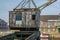 Old cranes, docks, warehouses and industrial buildings at the Be