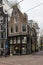Old crooked house in Amsterdam Nieuwezijds Vorburgwal